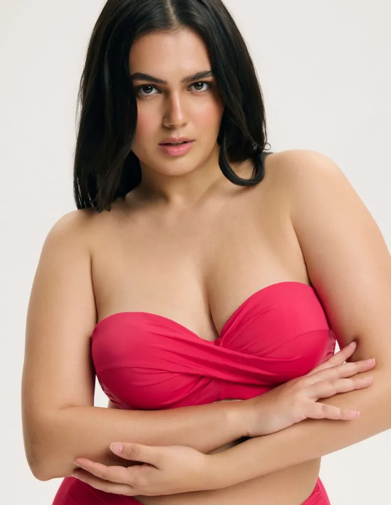 Góra od bikini bandeau na większy biust Base